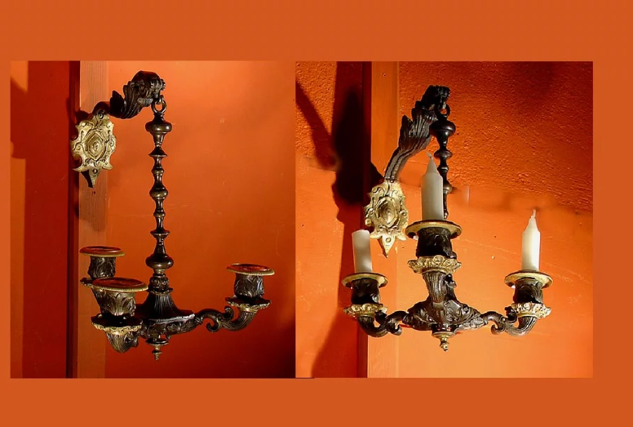 19世纪的青铜烛台