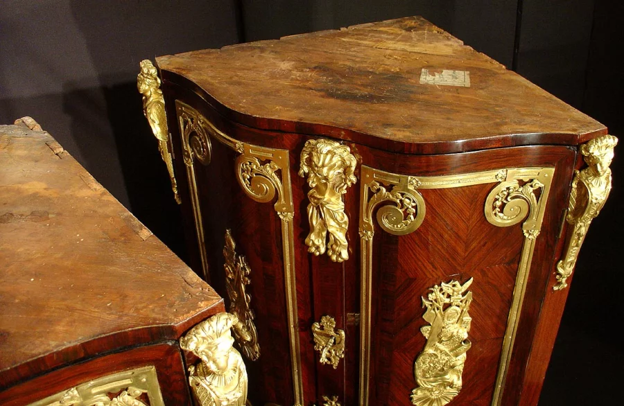Pair of French Regence Cabinet Corners