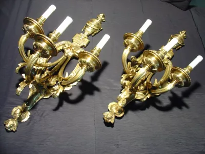 Pair of 19th century bronze sconces