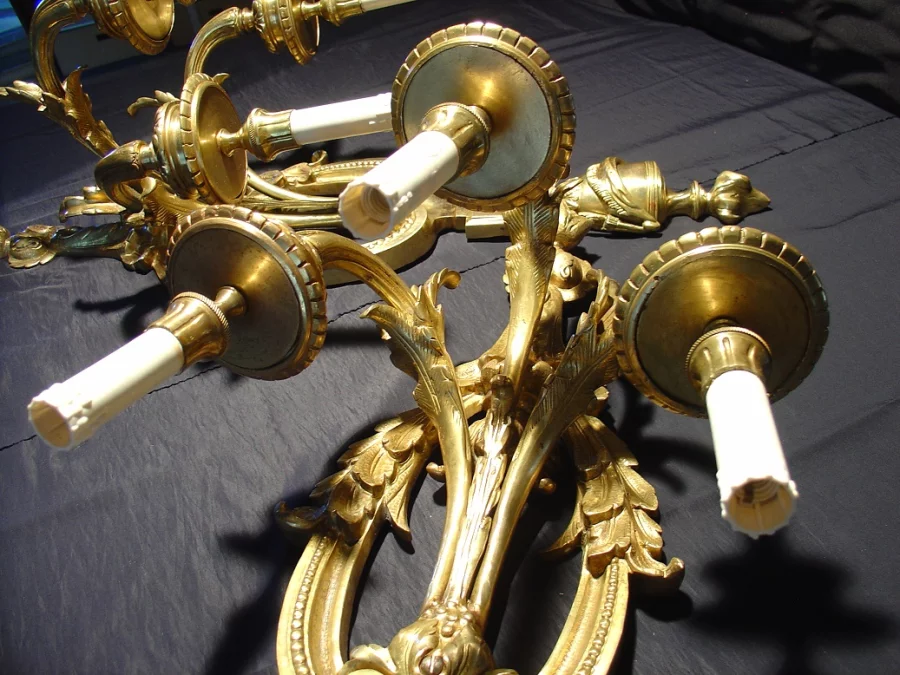 Pair of 19th century bronze sconces