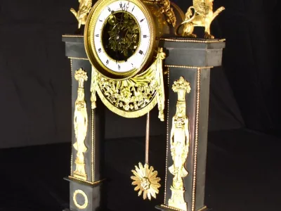 French Directoire skeleton clock