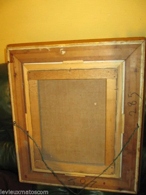 huile sur toile encadré portrait de femme noble de la fin du XIXème siècle