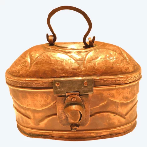 Ancien panier ou vivier réserve a poisson pêche vintage en cuivre milieu 20ème