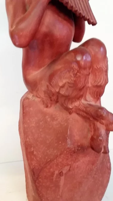 Faune à la flûte de pan par Jean Marie CAMUS (1877-1955) en terre cuite