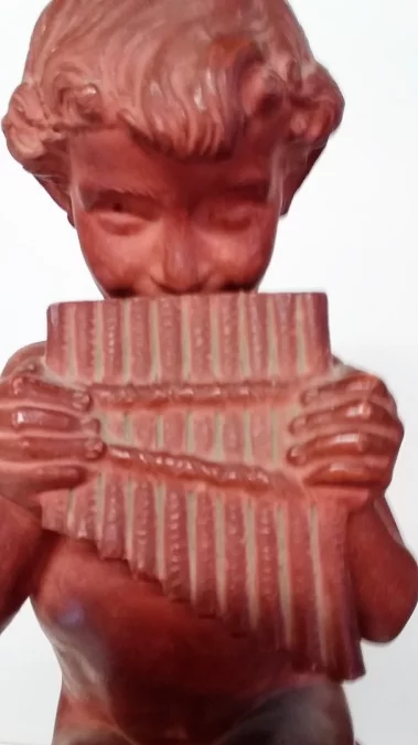 Faune à la flûte de pan par Jean Marie CAMUS (1877-1955) en terre cuite