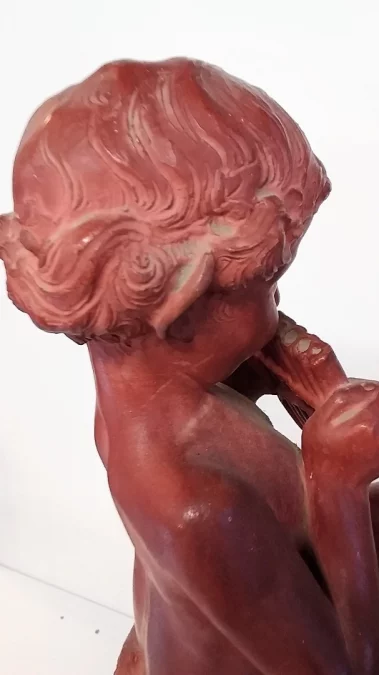 Faune à la flûte de pan par Jean Marie CAMUS (1877-1955) en terre cuite