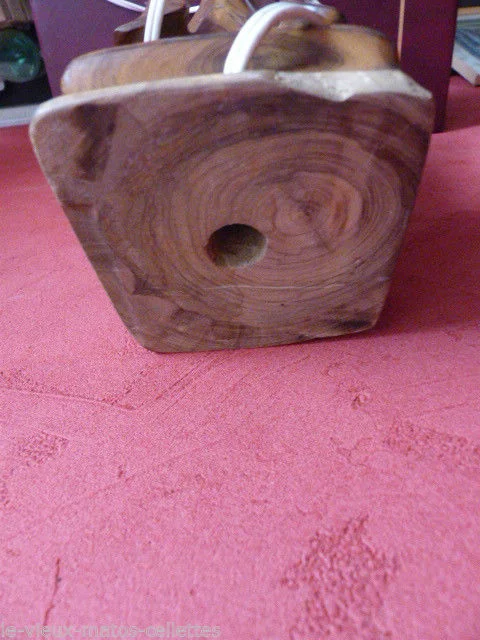 pied de lampe en bois art déco