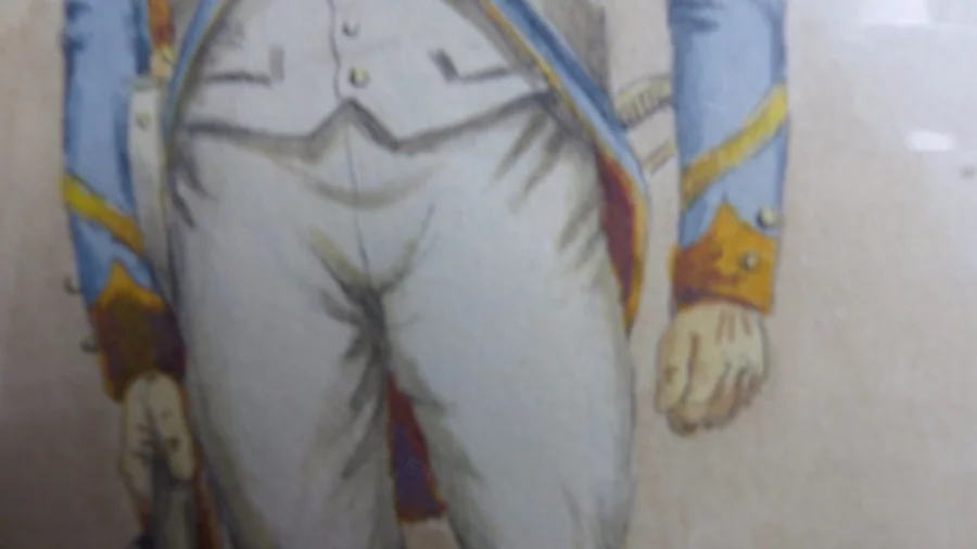 Aquarelle d'un soldat militaire signée de  G. Bitry-Boëly début 20ème