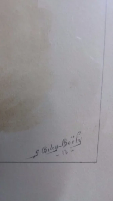 Aquarelle d'un soldat militaire signée de  G. Bitry-Boëly début 20ème