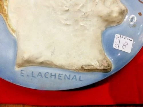 Médaillon faïence sculpture bas-relief portrait Victor Hugo E.Lachenal XXème