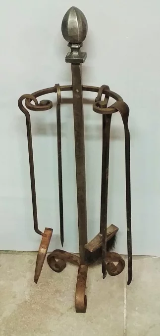 Serviteur en fer forgé début 20ème haut 93 diam 25 cm