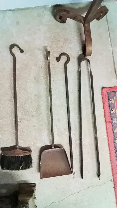 Serviteur en fer forgé début 20ème haut 93 diam 25 cm