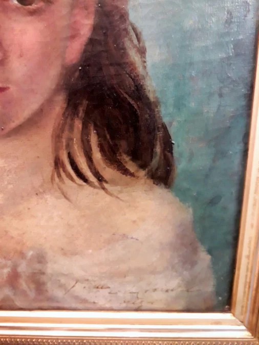 Tableau huile sur toile portrait de la vicomtesse de Clerval