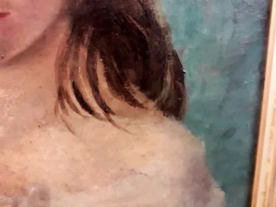 Tableau huile sur toile portrait de la vicomtesse de Clerval