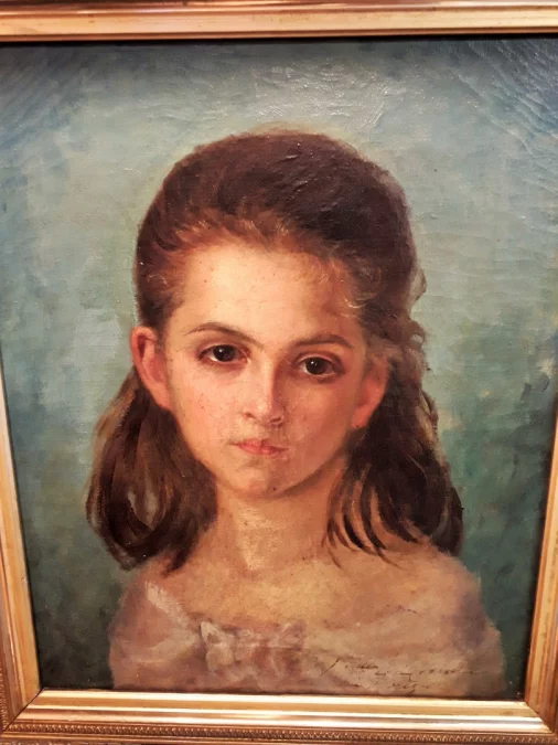 Tableau huile sur toile portrait de la vicomtesse de Clerval