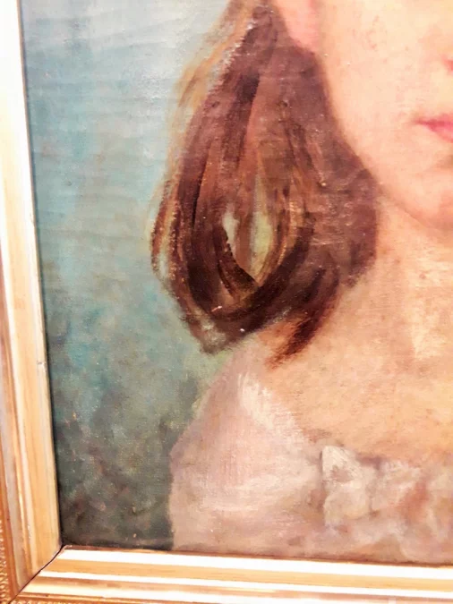 Tableau huile sur toile portrait de la vicomtesse de Clerval