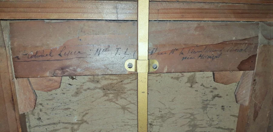 Tableau huile sur toile portrait de la vicomtesse de Clerval