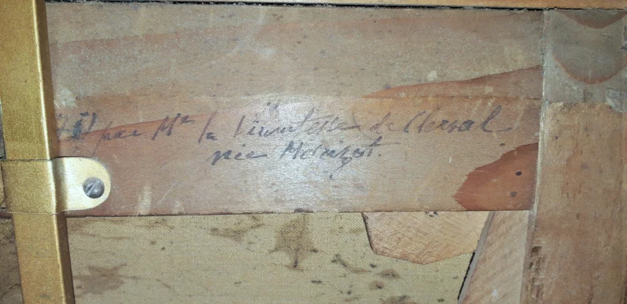 Tableau huile sur toile portrait de la vicomtesse de Clerval