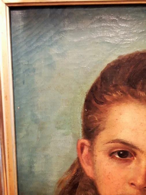 Tableau huile sur toile portrait de la vicomtesse de Clerval