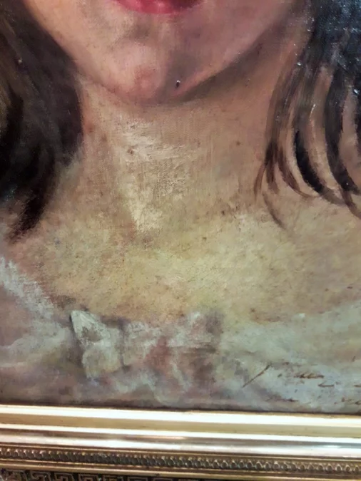 Tableau huile sur toile portrait de la vicomtesse de Clerval