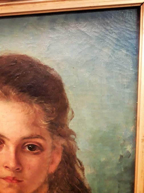 Tableau huile sur toile portrait de la vicomtesse de Clerval