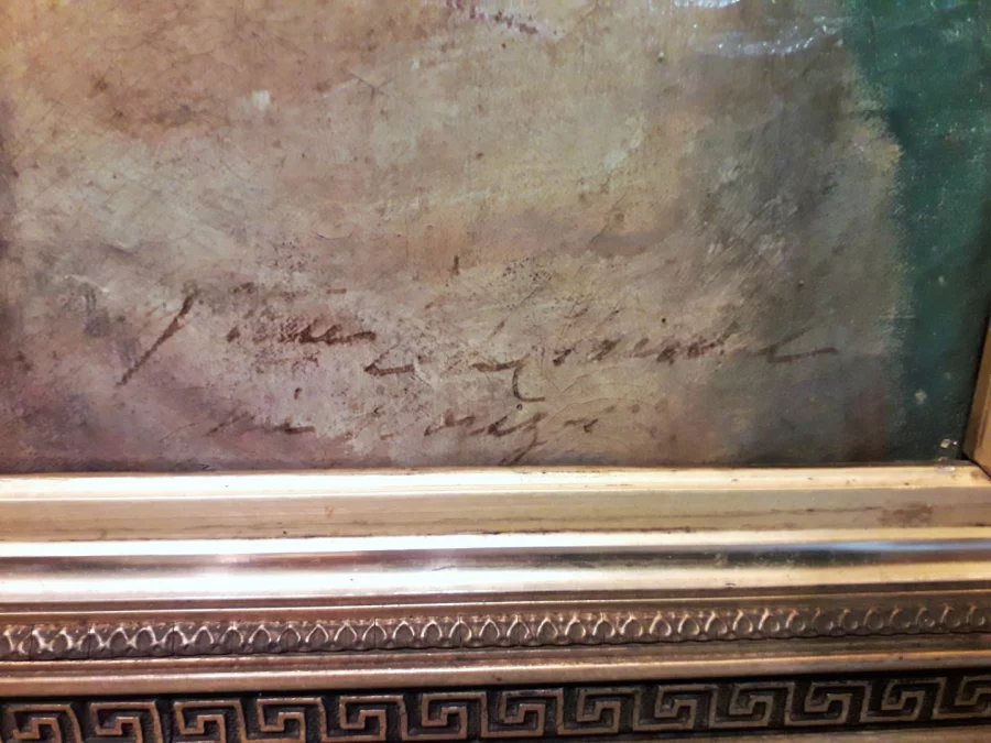 Tableau huile sur toile portrait de la vicomtesse de Clerval