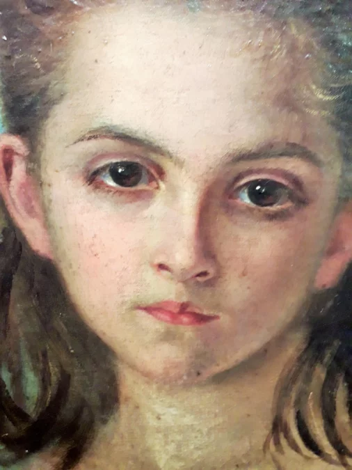 Tableau huile sur toile portrait de la vicomtesse de Clerval