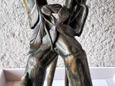 sculpture en bronze double vase époque art nouveau