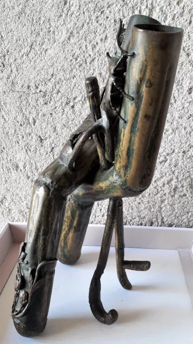 sculpture en bronze double vase époque art nouveau