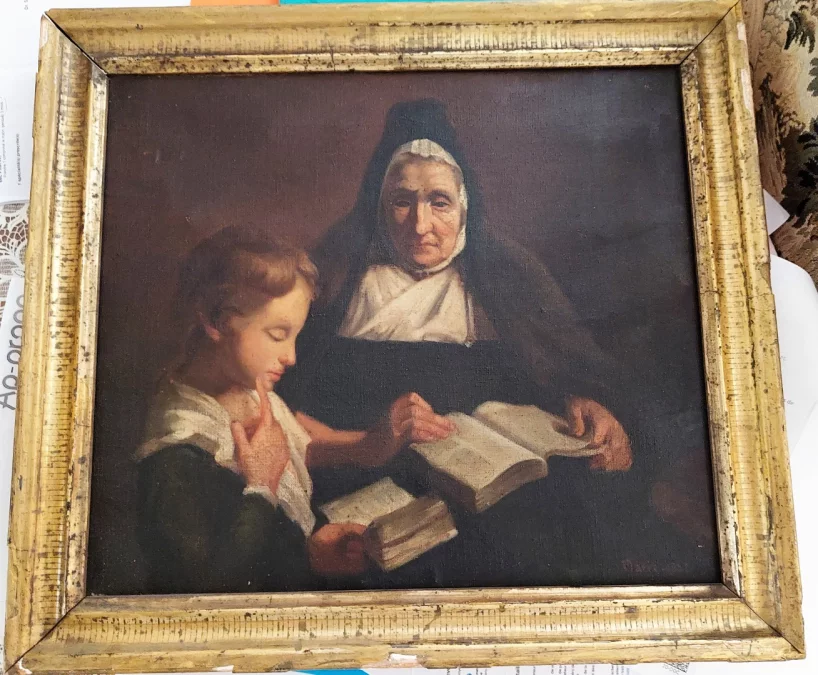 ACEITE SOBRE LIENZO firmado MARIE 1882