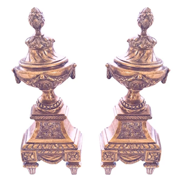 COPPIA DI CANI DA FUOCO IN STILE LUIGI XV