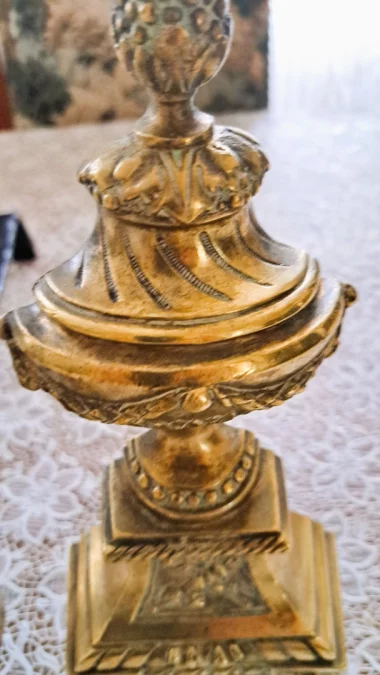 COPPIA DI CANI DA FUOCO IN STILE LUIGI XV