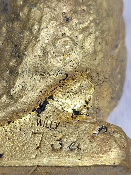 BRONZE EULE signiert WILLY