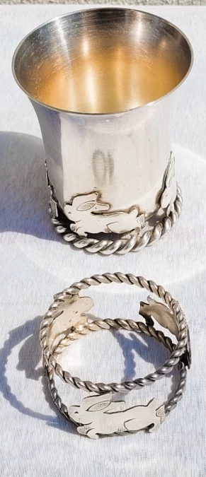 CALICE E PORTATOVAGLIOLI IN ARGENTO