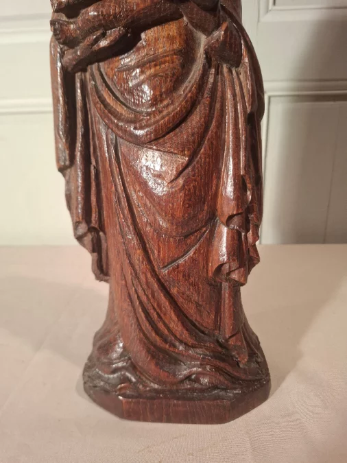 オーク材の聖母子像