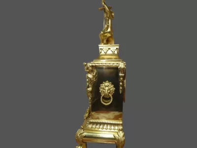 Pendule ou cartel "au Chinois et faucon " bronze doré Napoléon III vers 1875