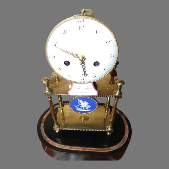 Pendule portique semi-squelette par jean louis Bouchet - fin 18ème début 19ème