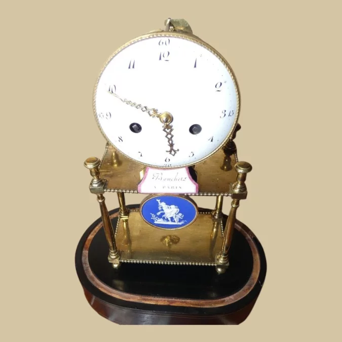 Pendule portique semi-squelette par jean louis Bouchet - fin 18ème début 19ème