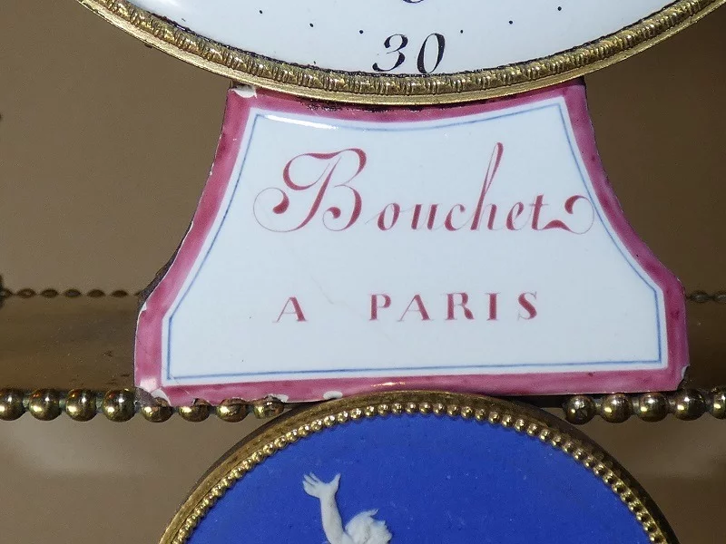 Pendule portique semi-squelette par jean louis Bouchet - fin 18ème début 19ème