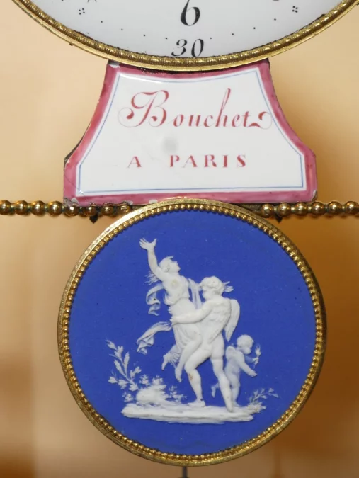 Pendule portique semi-squelette par jean louis Bouchet - fin 18ème début 19ème