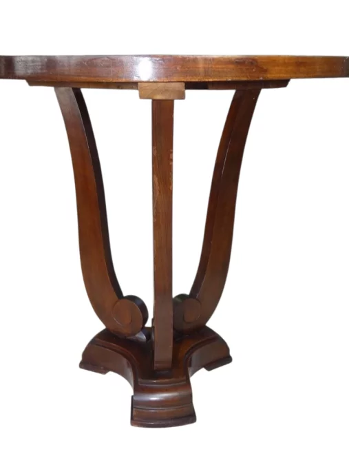 Guéridon , table basse , Art Déco en noyer vernis au tampon 1930/40