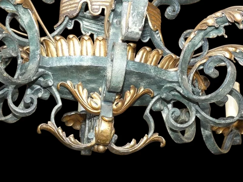 G.POILLERAT & R.MERCERIS ensemble mobilier en fer forgé laqué et doré 1940-1950