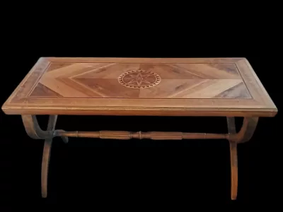 Table basse de salon en marqueterie 1960 ( Italie )