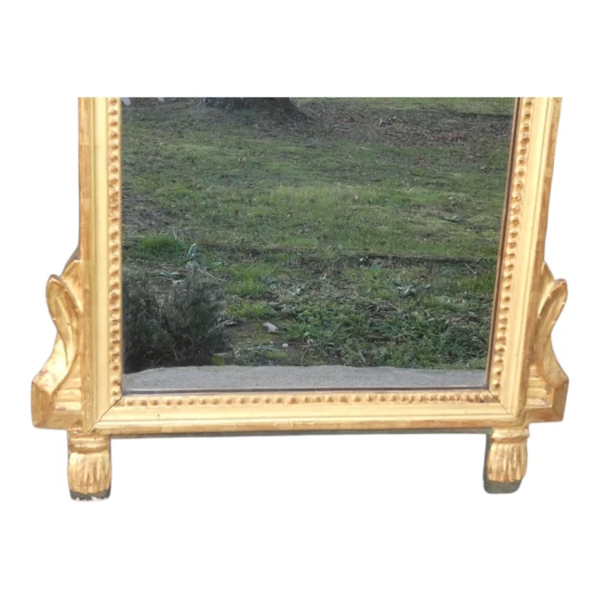 Miroir ancien de style Louis XVI Provençal , bois sculpté et doré fin 19 ème