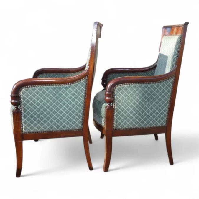 PAREJA DE SILLONES DE LA ÉPOCA DE LA RESTAURACIÓN FRANCESA