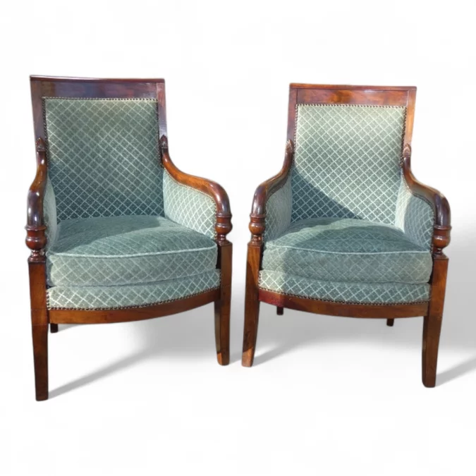 PAREJA DE SILLONES DE LA ÉPOCA DE LA RESTAURACIÓN FRANCESA