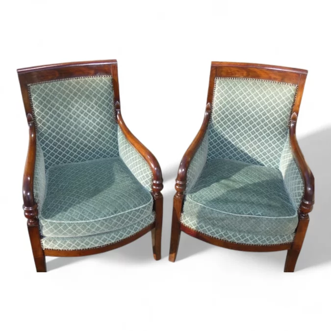 PAREJA DE SILLONES DE LA ÉPOCA DE LA RESTAURACIÓN FRANCESA