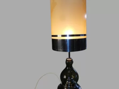 Richard Essig , Lampe De Salon , Métal Chromé Et Verre fumé , 1970.
