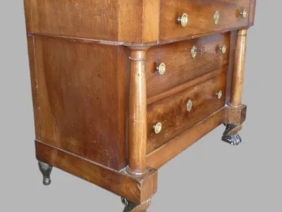 Commode Retour d'Egypte , 1er Empire en noyer dessus marbre- vers 1798- France