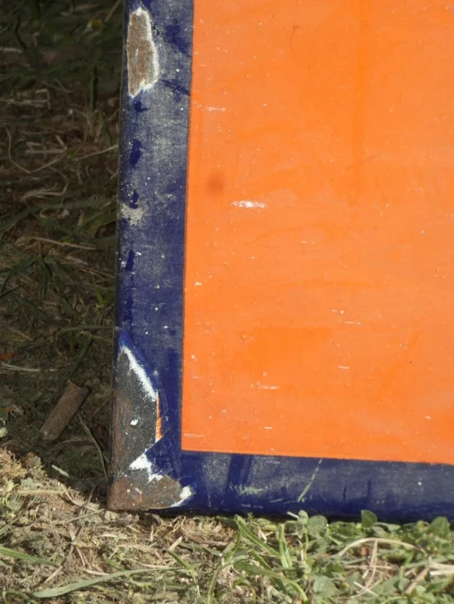 Plaque émaillée ancienne publicitaire "KLEBER-COLOMBES-PNEUS" 193 X 66